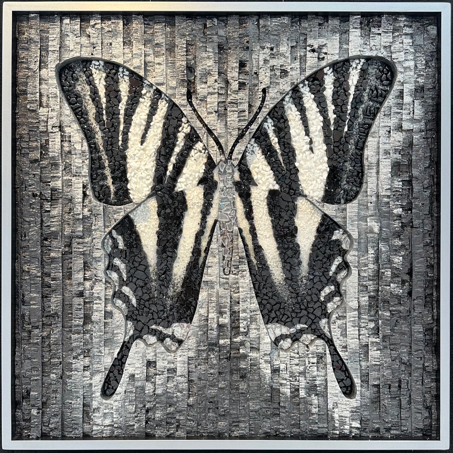 BLACK & WHITE BUTTERFLY 36X36