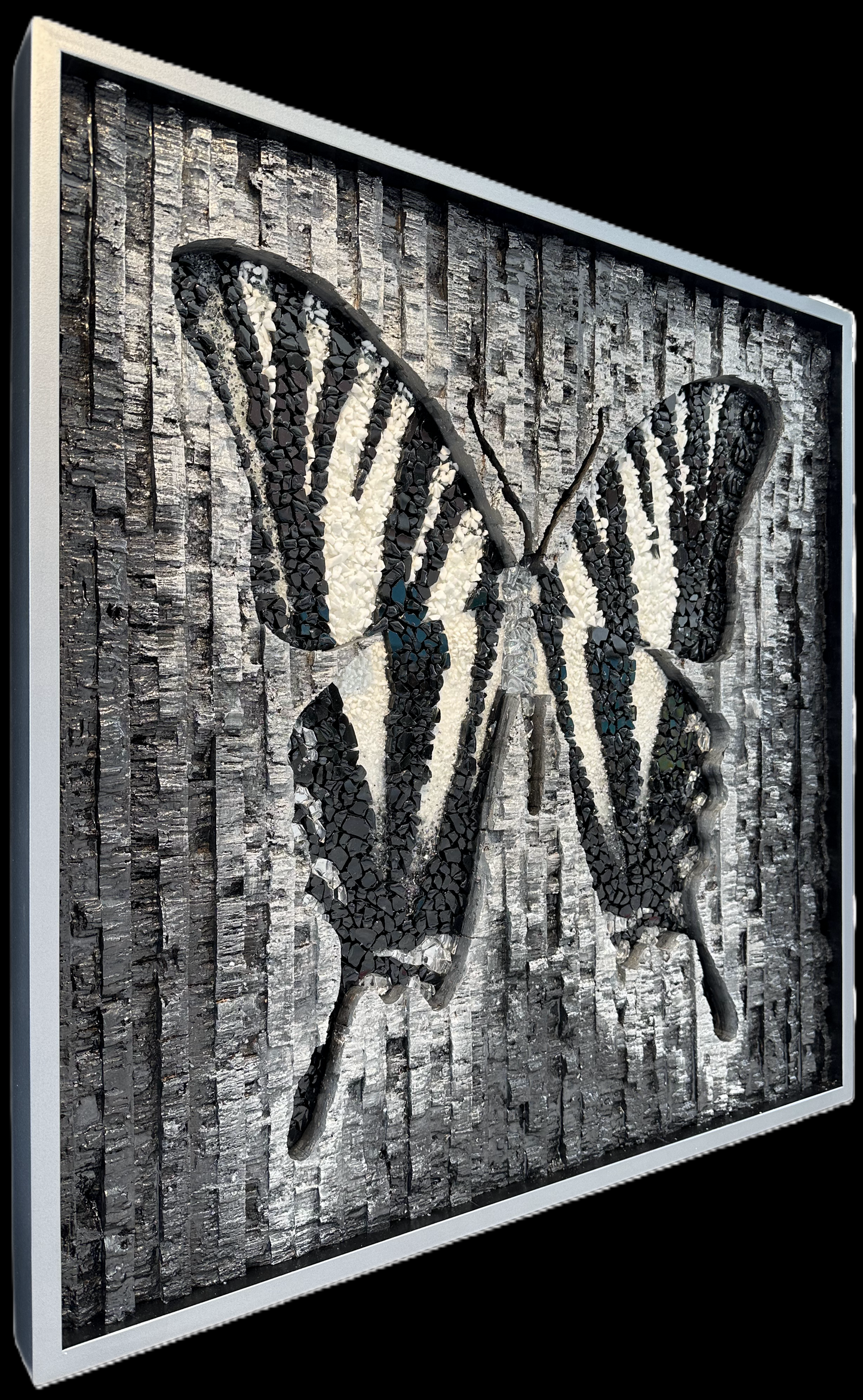 BLACK & WHITE BUTTERFLY 36X36