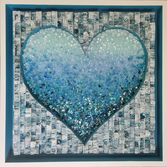 Heart Small Blue - 24"x24"