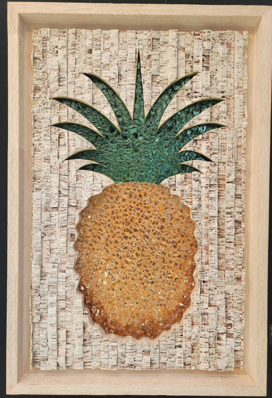 Pineapple - Gold with Glass Leaves - Sweet Hello - 24x36