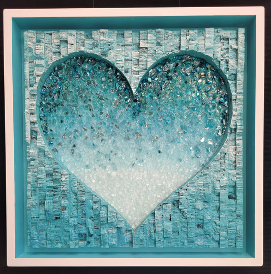 Heart - Aqua - 24 x 24